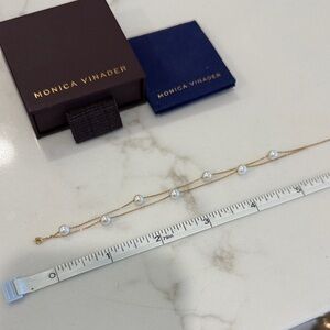 Monica Vinader Gold Bracelet with Akoya Pearls